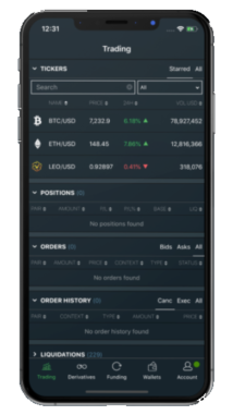 Bitfinex mobile app